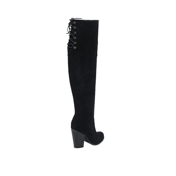 Chase & Chloe Max-2 Women's Over The Knee Thigh High Suede Chunky Heel Boots - Picture 3 of 4